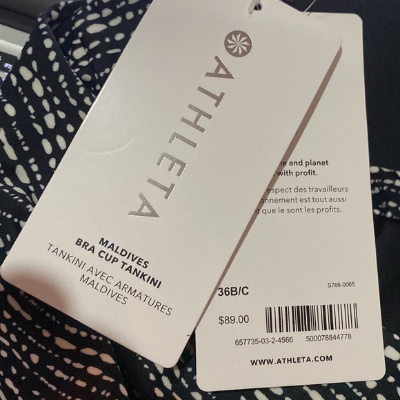 🖤 ATHLETA Maldives Tankini Top // Rice Pearls Black - Picture 4 of 11